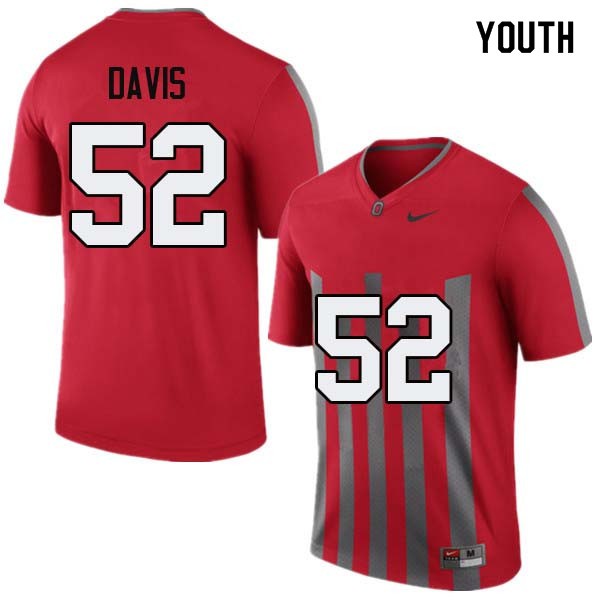 Ohio State Buckeyes #52 Wyatt Davis Youth Official Jersey Throwback OSU19145